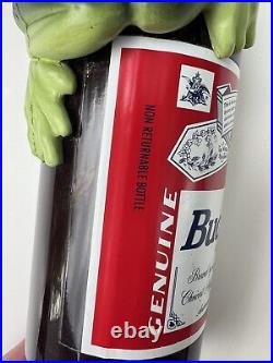 BUDWEISER BULLFROG on a BEER BOTTLE Tap Handle Frog ST. LOUIS, MISSOURI 1995 VTG