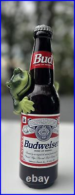 BUDWEISER BULLFROG on a BEER BOTTLE Tap Handle Frog ST. LOUIS, MISSOURI 1995 VTG