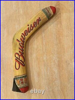 BUDWEISER OUTBACK BOOMERANG draft beer tap handle. ST. LOUIS, MISSOURI