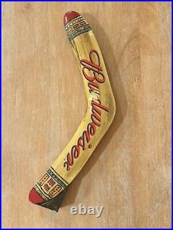 BUDWEISER OUTBACK BOOMERANG draft beer tap handle. ST. LOUIS, MISSOURI