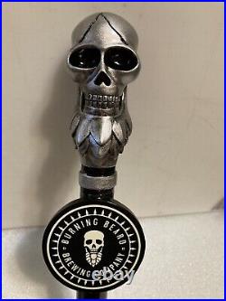 BURNING BEARD BREWING COMPANY SIGNATURE SKULL draft beer tap handle. CALIFORNIA
