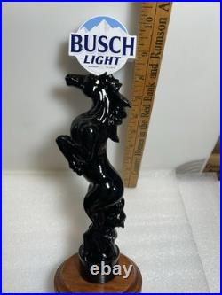 BUSCH LIGHT BEER WILD BLACK STALLION Draft beer tap handle. ST. LOUIS, MISSOURI