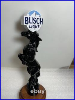 BUSCH LIGHT BEER WILD BLACK STALLION Draft beer tap handle. ST. LOUIS, MISSOURI