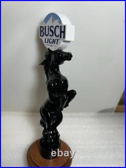 BUSCH LIGHT BEER WILD BLACK STALLION Draft beer tap handle. ST. LOUIS, MISSOURI