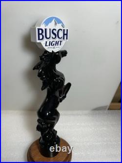 BUSCH LIGHT BEER WILD BLACK STALLION Draft beer tap handle. ST. LOUIS, MISSOURI