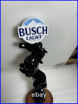 BUSCH LIGHT BEER WILD BLACK STALLION Draft beer tap handle. ST. LOUIS, MISSOURI
