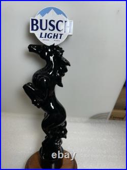 BUSCH LIGHT BEER WILD BLACK STALLION Draft beer tap handle. ST. LOUIS, MISSOURI