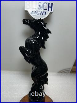 BUSCH LIGHT BEER WILD BLACK STALLION Draft beer tap handle. ST. LOUIS, MISSOURI