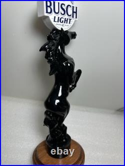 BUSCH LIGHT BEER WILD BLACK STALLION Draft beer tap handle. ST. LOUIS, MISSOURI