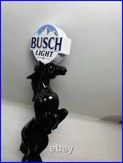 BUSCH LIGHT BEER WILD BLACK STALLION Draft beer tap handle. ST. LOUIS, MISSOURI