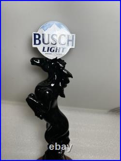 BUSCH LIGHT BEER WILD BLACK STALLION Draft beer tap handle. ST. LOUIS, MISSOURI
