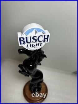 BUSCH LIGHT BEER WILD BLACK STALLION Draft beer tap handle. ST. LOUIS, MISSOURI
