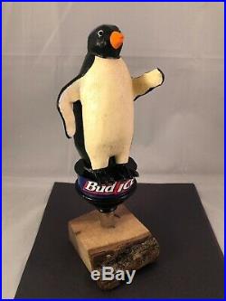 Beer Tap Handle Bud Ice Penguin Beer Tap Handle Budweiser Rare Figural Beer Tap