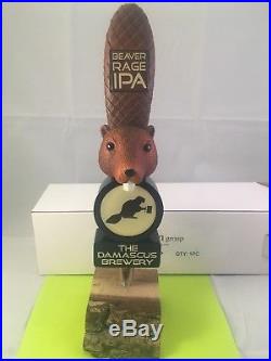 Beer Tap Handle Damascus Brewery Beaver Rage IPA Beer Tap Handle Figural Tap