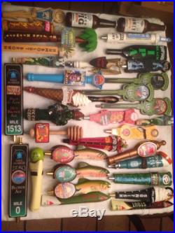 Beer Tap Handle Lot, 34 Different Knobs