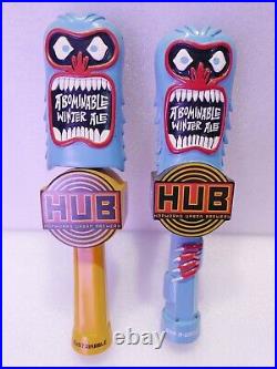 Beer Tap Handle Lot of 2 Diff Hub Abominable Snowman Winter Ale Rare