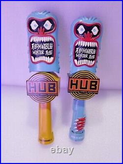 Beer Tap Handle Lot of 2 Diff Hub Abominable Snowman Winter Ale Rare