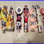 Beer Tap Handle Lot of 8 Pabst Blue Ribbon New Used Drums Robot Elephant Dogs