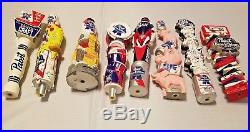 Beer Tap Handle Lot of 8 Pabst Blue Ribbon New Used Music Robot Elephant Dogs