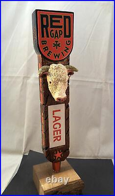 Beer Tap Handle Red Gap Lager Beer Tap Handle Rare Figural Cow Beer Tap Handle