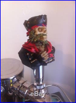 Black Beard Pirate Skull beer tap handle for kegerators! Brand New