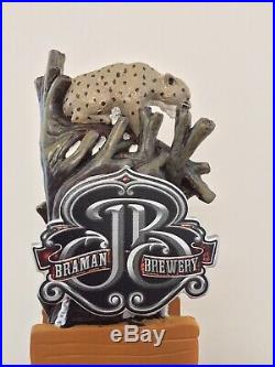 Braman Brewing Co Treeing Walker Hound Dog Bobcat Cougar Figural Beer Tap Handle