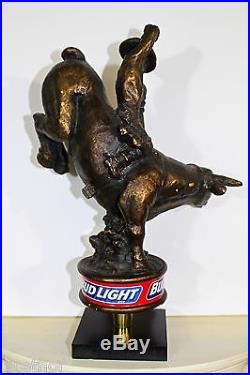 Bud Light 3D Bull Riding Figural Beer Tap Handle VERY NICE Free Shipping