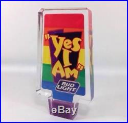 Bud Light Beer Draft Tap Handle Bar Knob Vintage 90s Rainbow Gay Interest LGBT