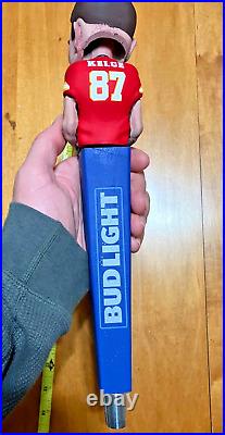 Bud Light Beer Tap Handle Knob Top Kansas City Chiefs Travis Keelce Bobble Head