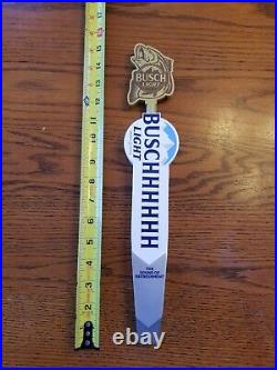 Busch Light Beer tap handle 15 White, Gray, Buschhhhhh, jumping bass topper