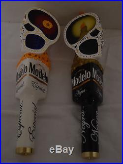 Cerveza Modelo & Negra Modelo Dual Skulls Dia De Los Muertos Beer Tap Handles