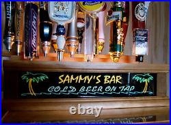 COLOR LED'S & REMOTE CTRL 18 BEER TAP HANDLE DISPLAY Personalized / PALM TREES
