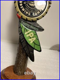 CURAHEE BREWING LUCKY SCARS IPA BALD EAGLE beer tap handle NORTH CAROLINA