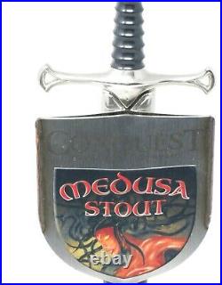Conquest Brewing Company Medusa Stout Beer Tap Handle (Sword & Shield)