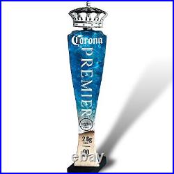 Corona Premier Cerveza Beer Tap Handle 13 LTD ED Ocean Blue Silver Crown Rare