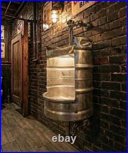 Custom Keg Urinal with Top Manual Flush & Beer Tap Handle
