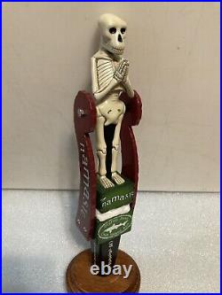 DOGFISH HEAD NAMASTE TILTING SKELETON PENDELUM draft beer tap handle. DELAWARE