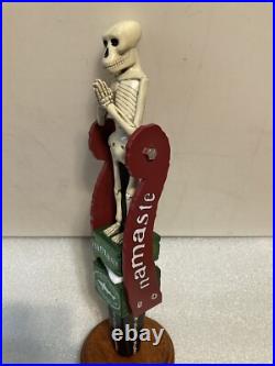 DOGFISH HEAD NAMASTE TILTING SKELETON PENDELUM draft beer tap handle. DELAWARE