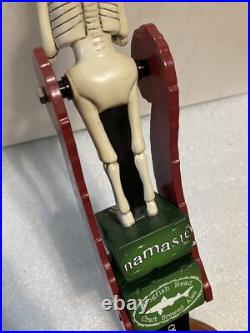 DOGFISH HEAD NAMASTE TILTING SKELETON PENDELUM draft beer tap handle. DELAWARE