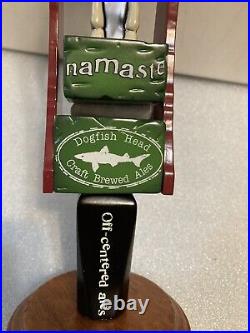 DOGFISH HEAD NAMASTE TILTING SKELETON PENDELUM draft beer tap handle. DELAWARE