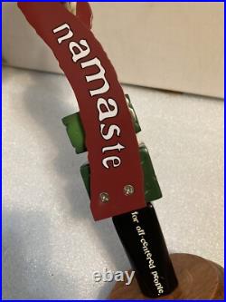 DOGFISH HEAD NAMASTE TILTING SKELETON PENDELUM draft beer tap handle. DELAWARE