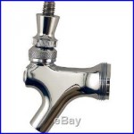 Draft Beer Chrome Faucet with Stainless Steel Lever- Connects Shank & Tap Handle