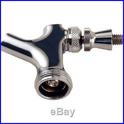 Draft Beer Chrome Faucet with Stainless Steel Lever- Connects Shank & Tap Handle