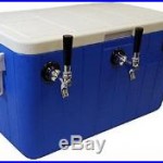 Draft Beer Keg Cooler 3-Faucet Tap Handle Dispenser System Ice Chest Party 48 Qt