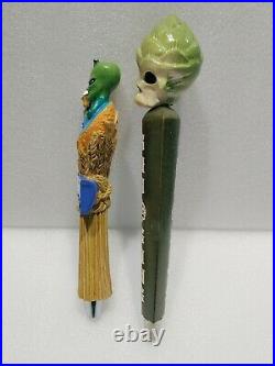 Draft Beer Tap Handle Lot of 2 Diff Alien Being Bad Sons SBBC Wheat 10.5 & 12.5