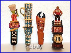 Draft Beer Tap Handle Lot of 4 Don Gordo Lucha Stone Crab Zoltan Alien Old Style