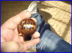 Extremely Rare Antique Two Rivers Golden Drops Ball Knob Beer Tap Handle Super