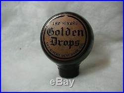 Extremely Rare Antique Two Rivers Golden Drops Beer Knob Beer Tap Handle Super