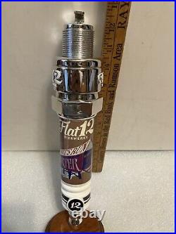 FLAT 12 BIERWERKS POGUES RUN PORTER SPARKPLUG draft beer tap handle. INDIANA