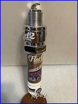 FLAT 12 BIERWERKS POGUES RUN PORTER SPARKPLUG draft beer tap handle. INDIANA